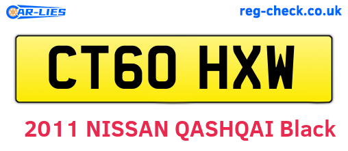 CT60HXW are the vehicle registration plates.