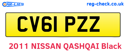 CV61PZZ are the vehicle registration plates.