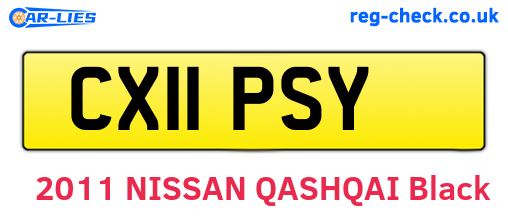 CX11PSY are the vehicle registration plates.