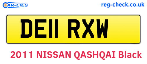 DE11RXW are the vehicle registration plates.