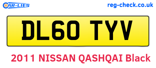 DL60TYV are the vehicle registration plates.