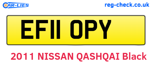 EF11OPY are the vehicle registration plates.