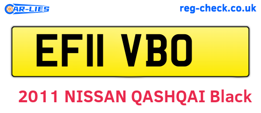 EF11VBO are the vehicle registration plates.