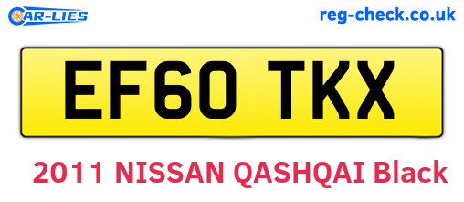 EF60TKX are the vehicle registration plates.