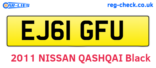 EJ61GFU are the vehicle registration plates.