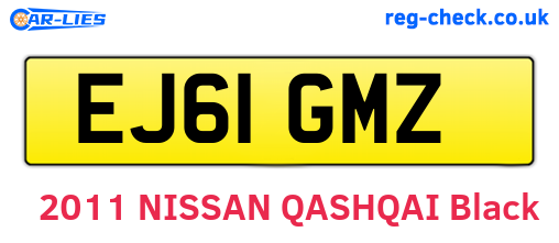 EJ61GMZ are the vehicle registration plates.