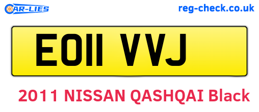 EO11VVJ are the vehicle registration plates.
