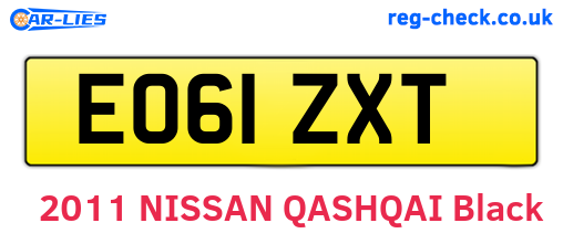 EO61ZXT are the vehicle registration plates.