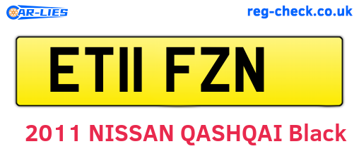 ET11FZN are the vehicle registration plates.