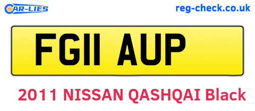 FG11AUP are the vehicle registration plates.