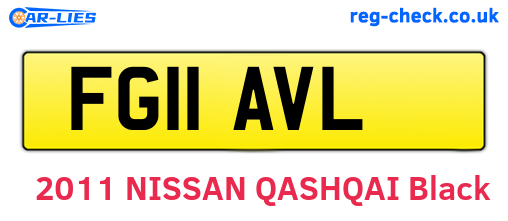 FG11AVL are the vehicle registration plates.