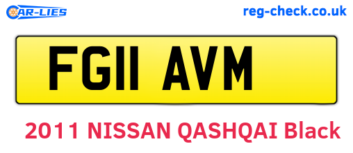 FG11AVM are the vehicle registration plates.