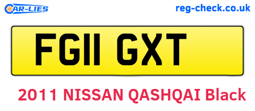 FG11GXT are the vehicle registration plates.