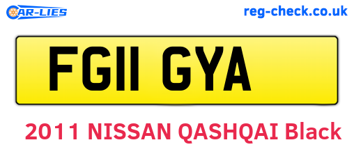 FG11GYA are the vehicle registration plates.