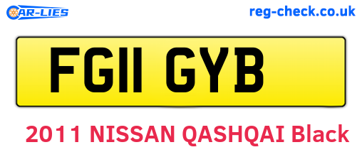 FG11GYB are the vehicle registration plates.