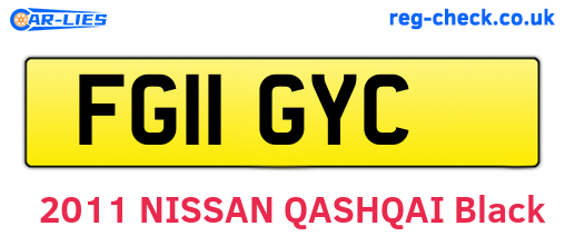 FG11GYC are the vehicle registration plates.