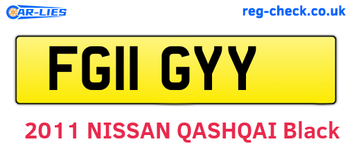 FG11GYY are the vehicle registration plates.