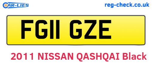 FG11GZE are the vehicle registration plates.