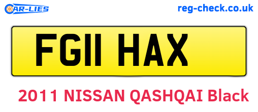 FG11HAX are the vehicle registration plates.