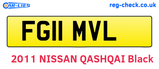 FG11MVL are the vehicle registration plates.