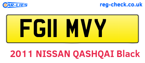 FG11MVY are the vehicle registration plates.