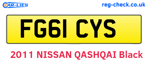 FG61CYS are the vehicle registration plates.