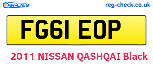FG61EOP are the vehicle registration plates.