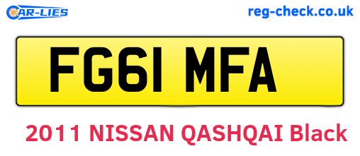 FG61MFA are the vehicle registration plates.