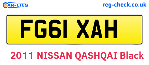 FG61XAH are the vehicle registration plates.
