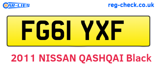 FG61YXF are the vehicle registration plates.