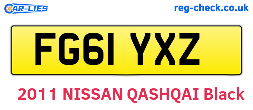 FG61YXZ are the vehicle registration plates.