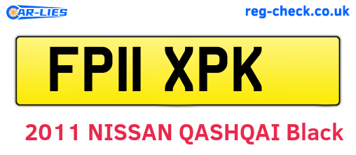 FP11XPK are the vehicle registration plates.