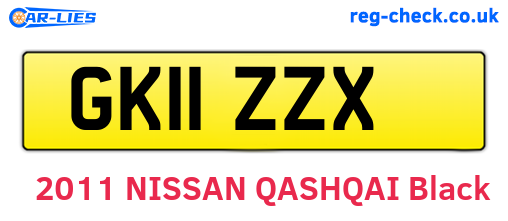 GK11ZZX are the vehicle registration plates.