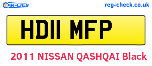 HD11MFP are the vehicle registration plates.