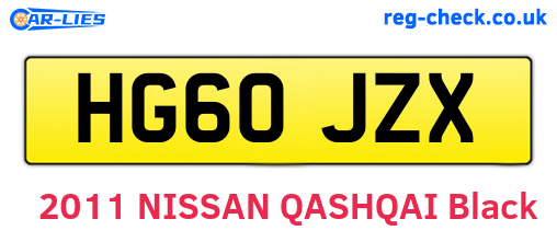 HG60JZX are the vehicle registration plates.