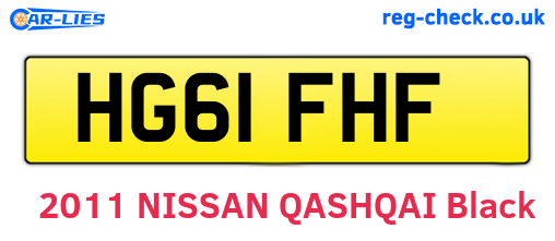 HG61FHF are the vehicle registration plates.