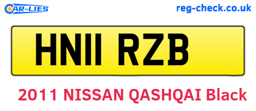 HN11RZB are the vehicle registration plates.