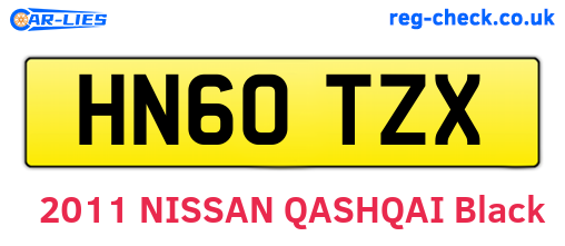 HN60TZX are the vehicle registration plates.