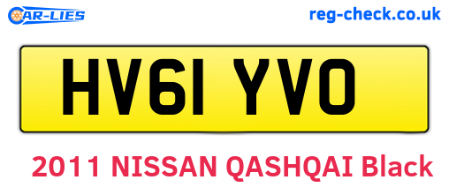 HV61YVO are the vehicle registration plates.
