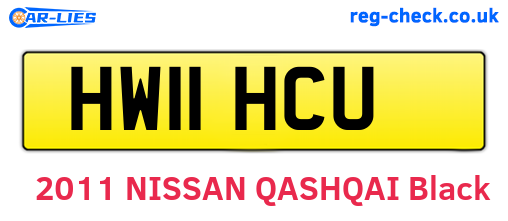 HW11HCU are the vehicle registration plates.