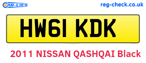 HW61KDK are the vehicle registration plates.