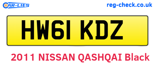 HW61KDZ are the vehicle registration plates.
