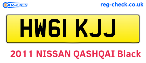 HW61KJJ are the vehicle registration plates.