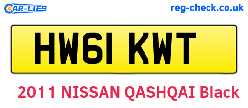 HW61KWT are the vehicle registration plates.
