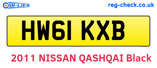 HW61KXB are the vehicle registration plates.