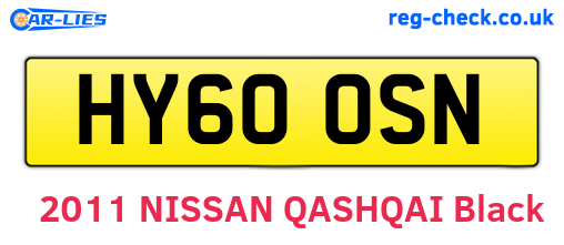 HY60OSN are the vehicle registration plates.