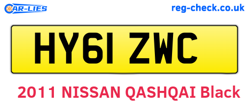 HY61ZWC are the vehicle registration plates.
