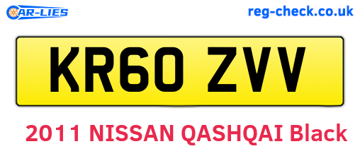 KR60ZVV are the vehicle registration plates.