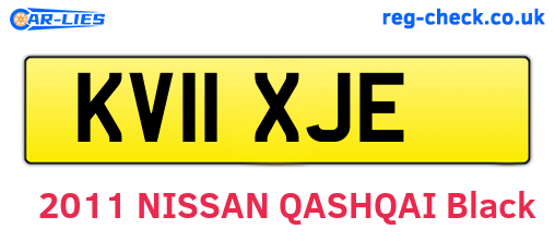 KV11XJE are the vehicle registration plates.