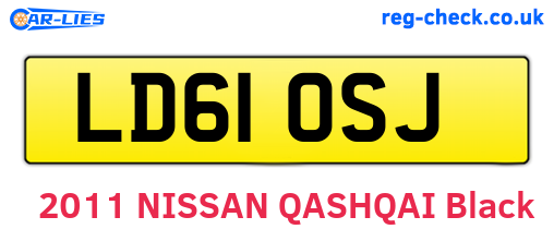 LD61OSJ are the vehicle registration plates.